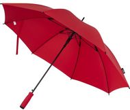 Niel 23"automaattisesti avautuva sateenvarjo kierrätetystä PET-muovista, punainen liikelahja logopainatuksella